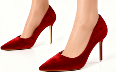 Scarlet Velvet Elegance – High Heel Stilettos