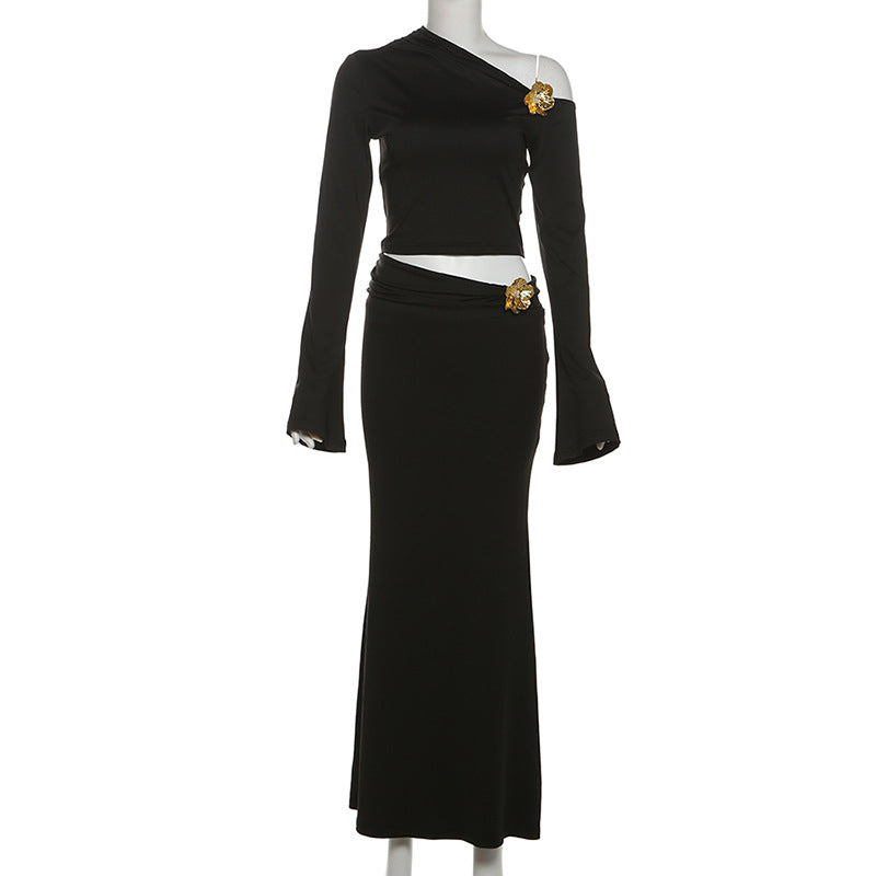 Midnight Bloom Gown – Black