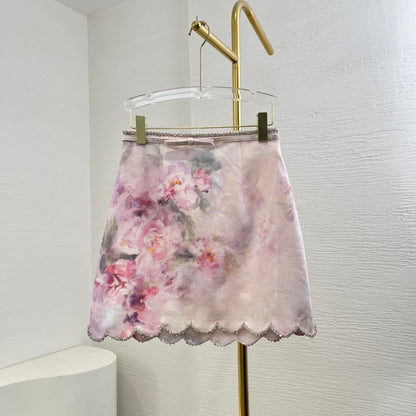 Blush Bloom Mini Skirt