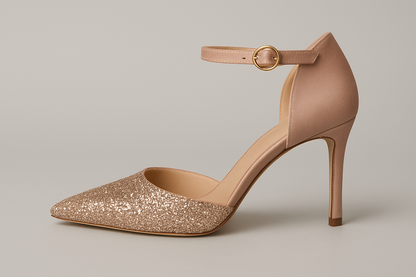 Golden Spark Glam – Glitter Pointed Toe Pumps