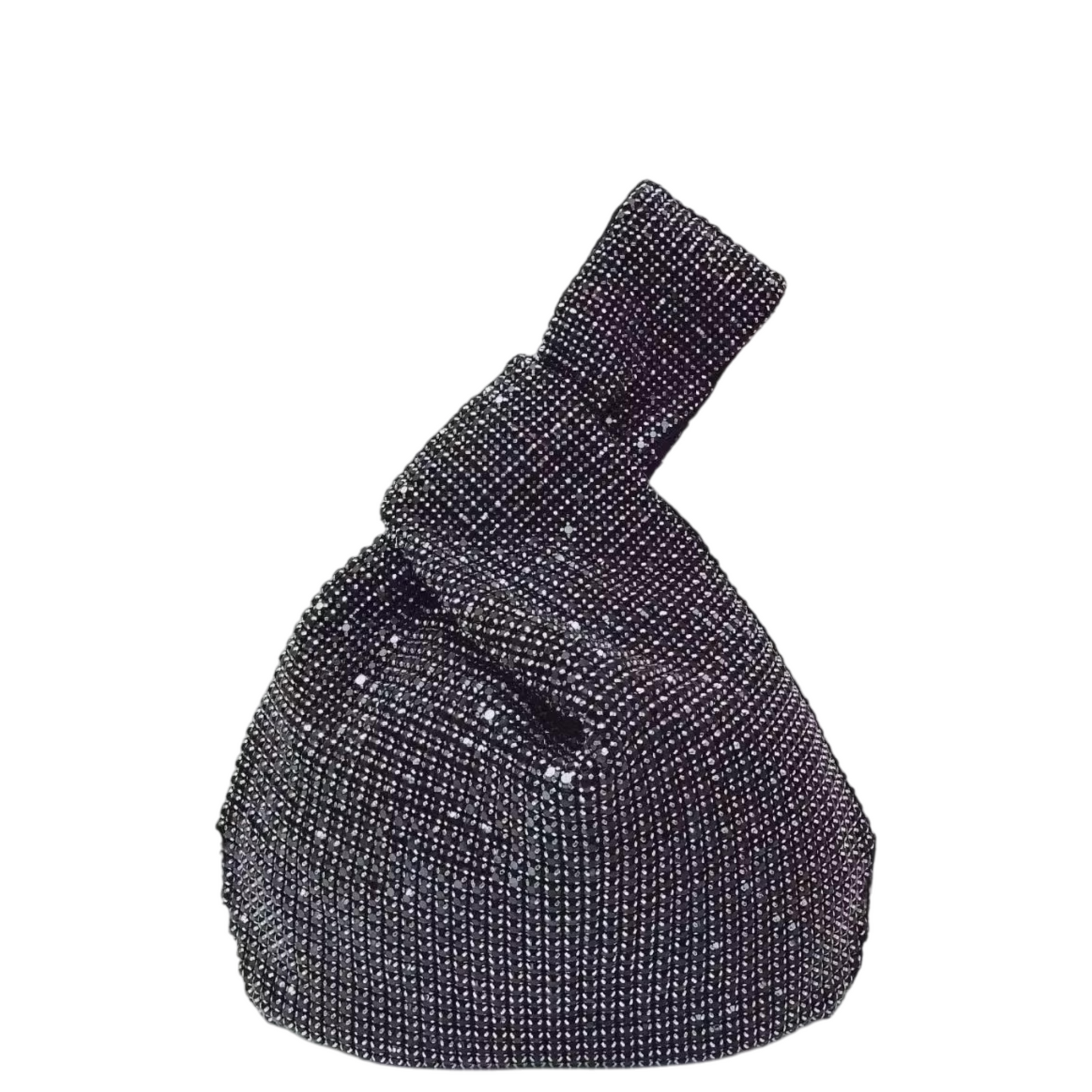 Crystal Knot Wrist Bag – Black