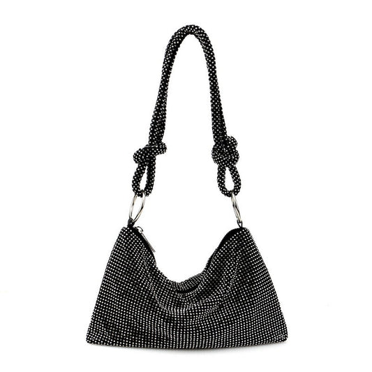 Crystal Knot Shoulder Bag – Black