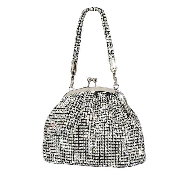 Crystal Vintage Frame Bag – Silver