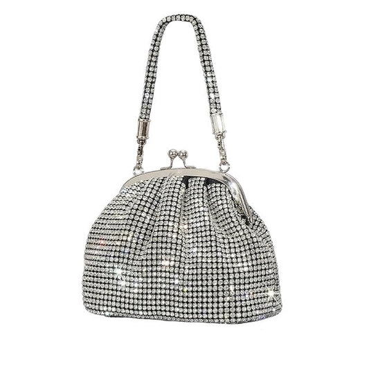 Crystal Vintage Frame Bag – Silver